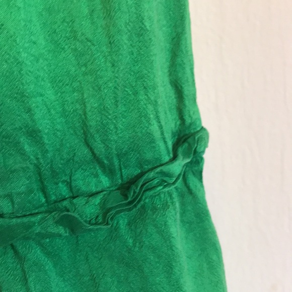 Calypso- Christiane Celle size M raw silk vibrant green twist dress w pockets. - Picture 6 of 11